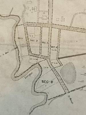 A closeup of 1896 map of Kajang Town