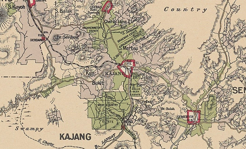 Peta sekitar Kajang, 1904