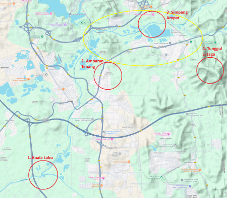 Peta kemungkinan lokasi Subang Hilang, 2025